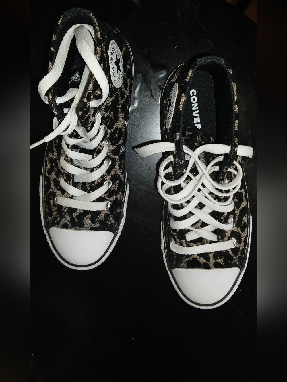 Converse Chuck Taylor All Star Leopard Kids High Top Shoe Size 3